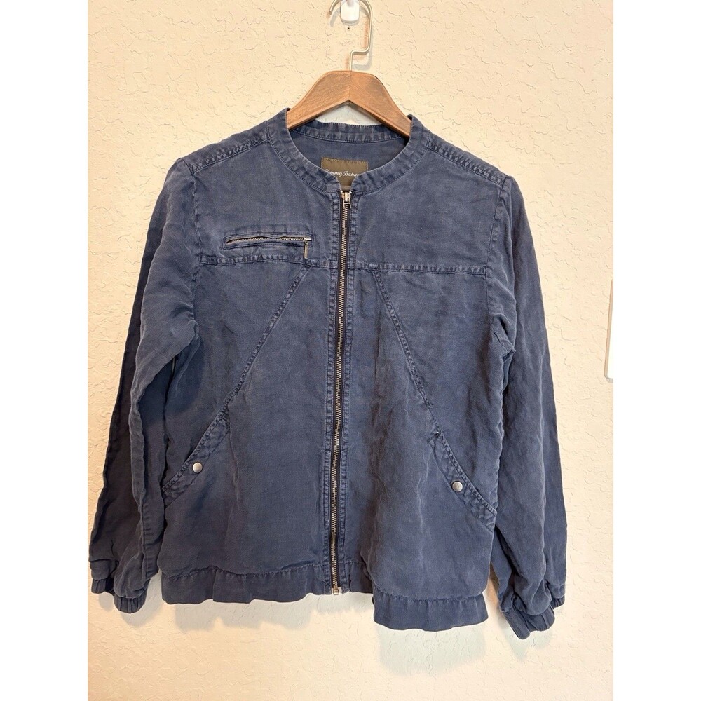 Tommy Bahama Linen Jacket Womens Sz Medium Military Utility Gorpcore Breathable